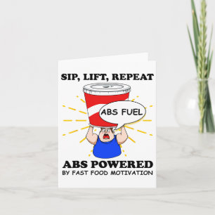 Funny Abs trainiert Fast Food Gym Workout Bodybuil Karte
