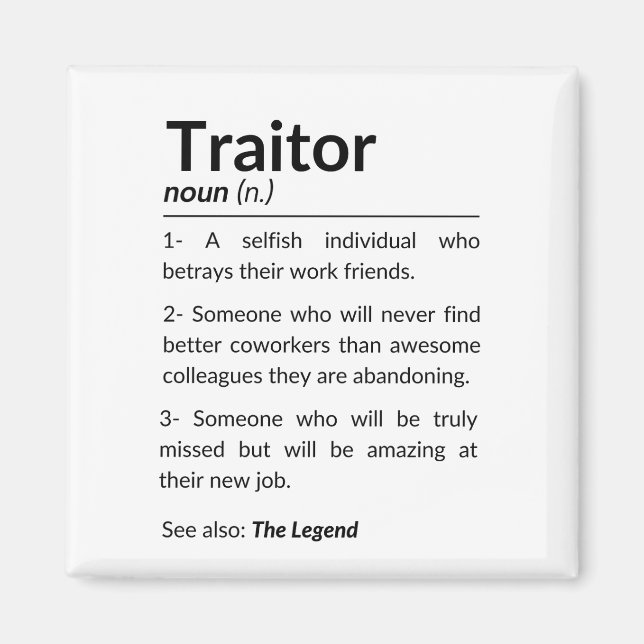 Funny Abschiedsarbeiter, verlassend Arbeitskollege Magnet (Vorne)