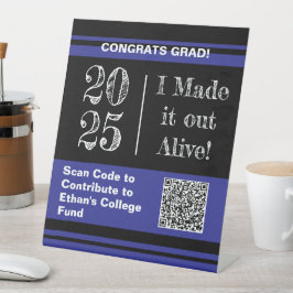 Funny Abschluss 2025 Uni Fund QR Code Sockelschild