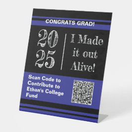 Funny Abschluss 2025 Uni Fund QR Code Sockelschild