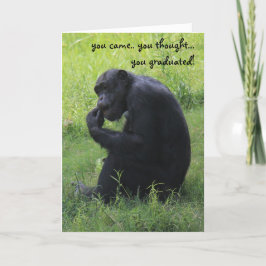 Funny Abschluss Card, Schimpanse, der Denker Karte