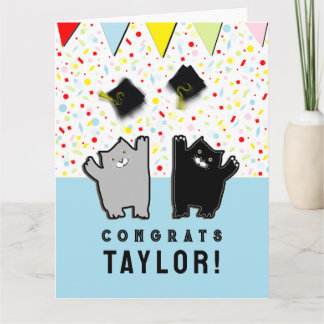 Funny Abschluss Cats Karte