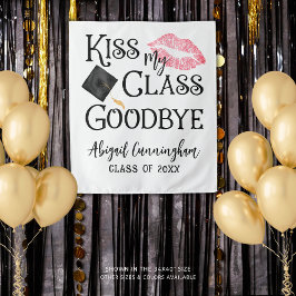 Funny Abschluss Kiss My Class Goodbye Background Wandteppich