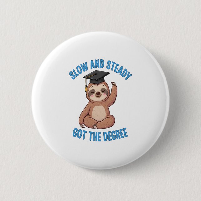 Funny Abschluss Sloth Button (Vorderseite)