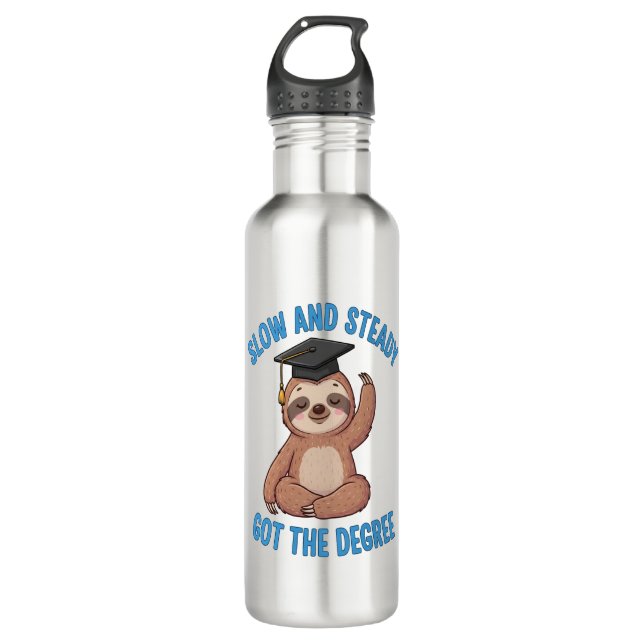 Funny Abschluss Sloth Edelstahlflasche (Vorderseite)