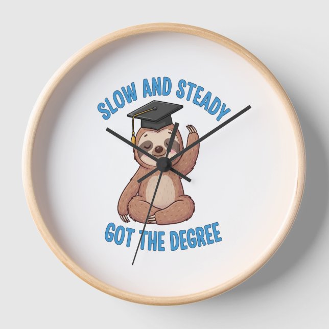 Funny Abschluss Sloth Uhr (Vorderseite)