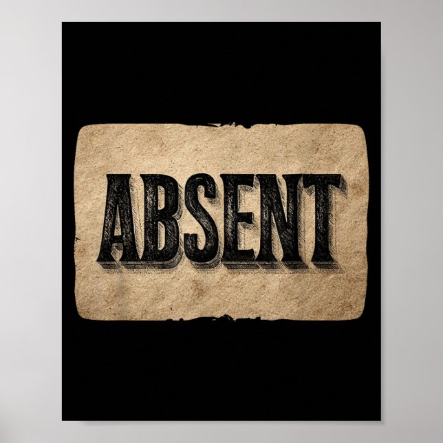 Funny Absent Speech Costume For Boys And Girls  Poster (Vorne)