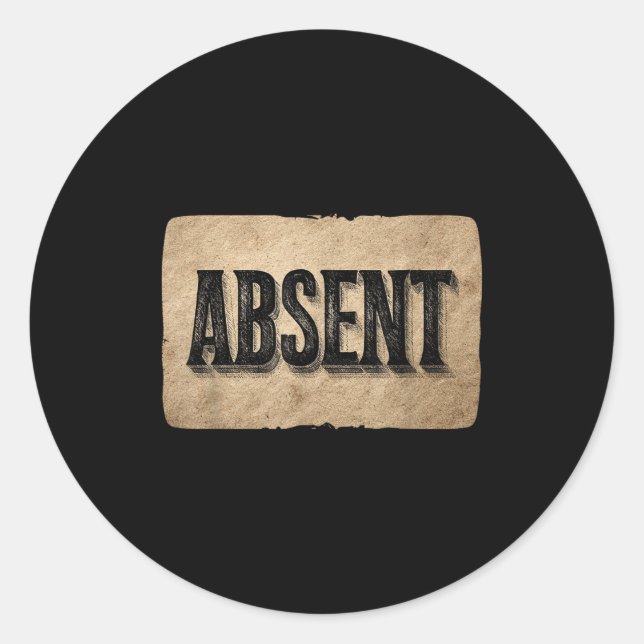 Funny Absent Speech Costume For Boys And Girls  Runder Aufkleber (Vorderseite)