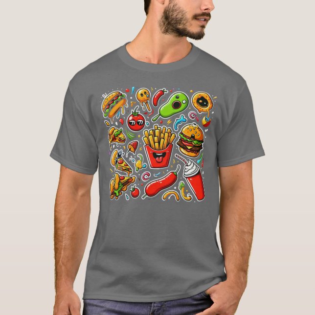 Funny Abstract : #Colorful / (fast food) T-shirt # (Devant)