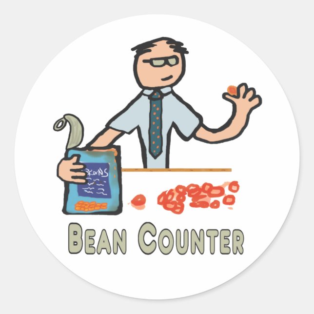 Funny Accountant Bean Counter Runder Aufkleber (Vorderseite)