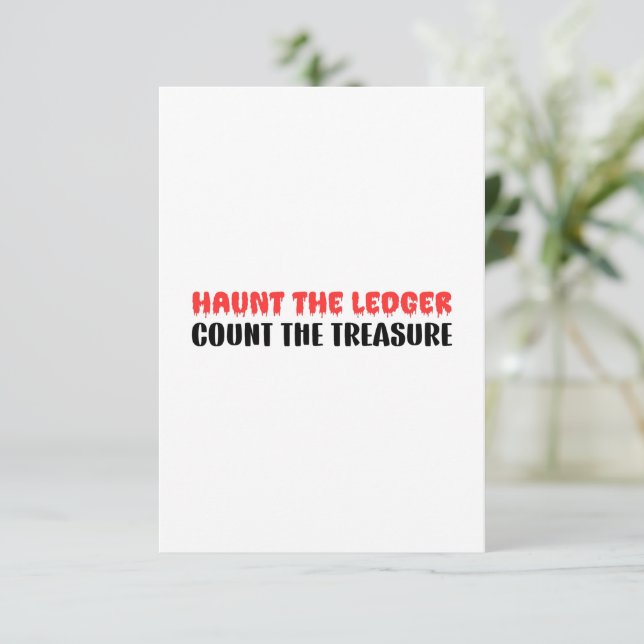Funny Accountant Halloween Statement Dankeskarte (Stehend Vorderseite)