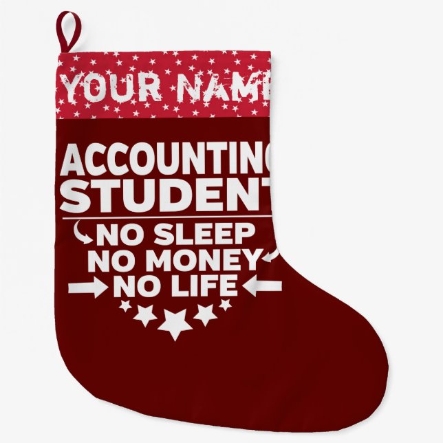 Funny Accounting Uni Student kein Leben oder Geld Großer Weihnachtsstrumpf (Vorderseite)