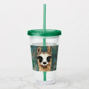 Funny Acrylic Tumbler mit Curious Baby Alpaca Acryltrinkbecher