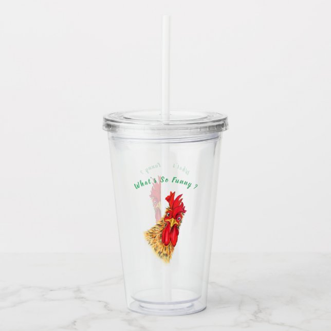 Funny Acrylic Tumbler Playful Überraschender Roost Acryltrinkbecher (Vorderseite)