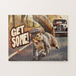 Funny Action Eichhörnchen Jigsaw Puzzle "Get some"