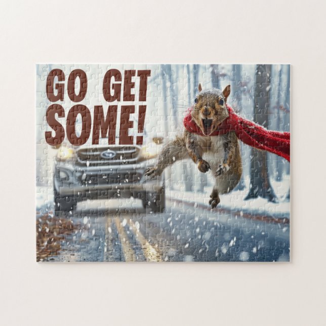 Funny Action Eichhörnchen Jigsaw Puzzle "Get some" (Horizontal)