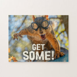Funny Action Eichhörnchen Jigsaw Puzzle "Get some"