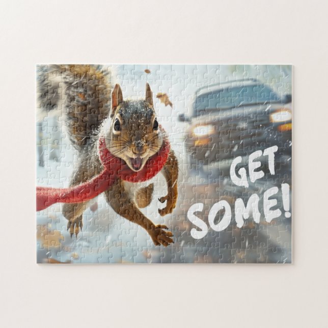 Funny Action Eichhörnchen Jigsaw Puzzle "Get some" (Horizontal)