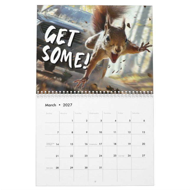 Funny Action Eichhörnchen Kalender 2025 "Get some" (Mär 2027)