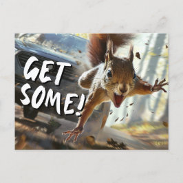 Funny Action Eichhörnchen Postcard "Get some" Postkarte