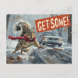 Funny Action Eichhörnchen Postcard "Get some" Postkarte