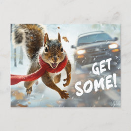 Funny Action Eichhörnchen Postcard "Get some" Postkarte