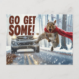 Funny Action Eichhörnchen Postcard "Get some" Postkarte