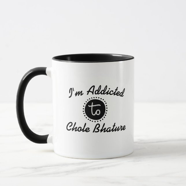 Funny Addicdicted an Chole Bhature Funny Chai Tea  Tasse (Links)