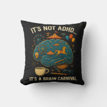 Funny ADHD Brain Carnival Throw Kissen