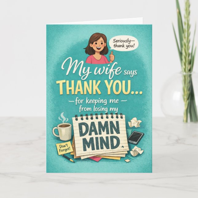Funny Admin Pro Day Appreciation From the Wife Karte (Vorderseite)