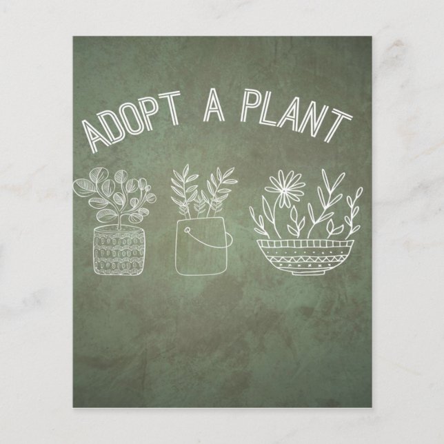 Funny Adopt A Plant Natural Flyer (Vorne)