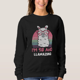 Funny Adorable Llama 58. Geburtstagsgeschenk für F Sweatshirt