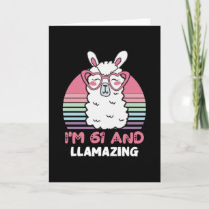 Funny Adorable Llama 61. Geburtstagsgeschenk für F Karte