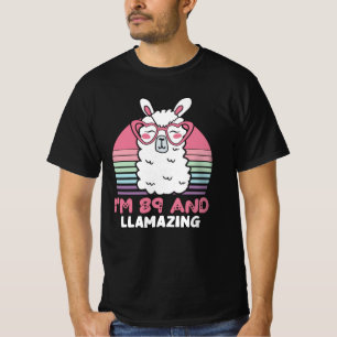 Funny Adorable Llama 89. Geburtstagsgeschenk für F T-Shirt
