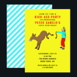 Funny Adult Birthday Party Einladung<br><div class="desc">Kreative Geburtstagsparty mit Erwachsenen lädt mit lustigem Button-der-Schwanz-auf-dem-Donkey ein.</div>