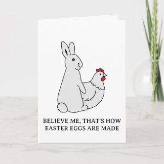 Funny Adult Easter Bunny Made Eggs Humor Feiertagskarte