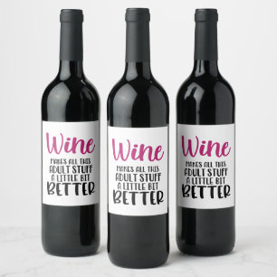 Funny adulte Wine Label Weinetikett