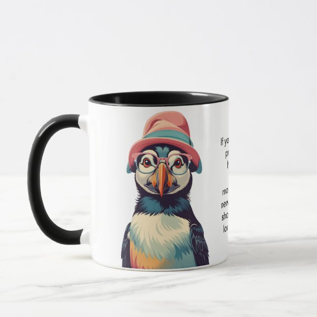 Funny Advisor from a Puffin Tasse (Links)