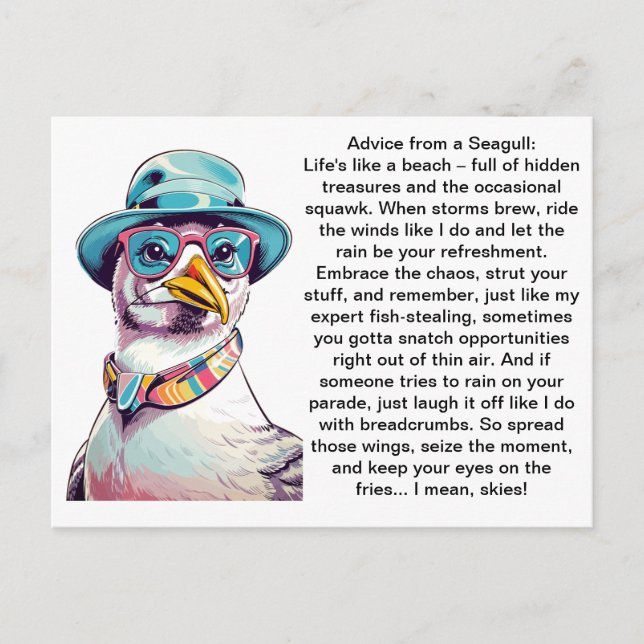 Funny Advisor from a Seagull Postkarte (Vorderseite)