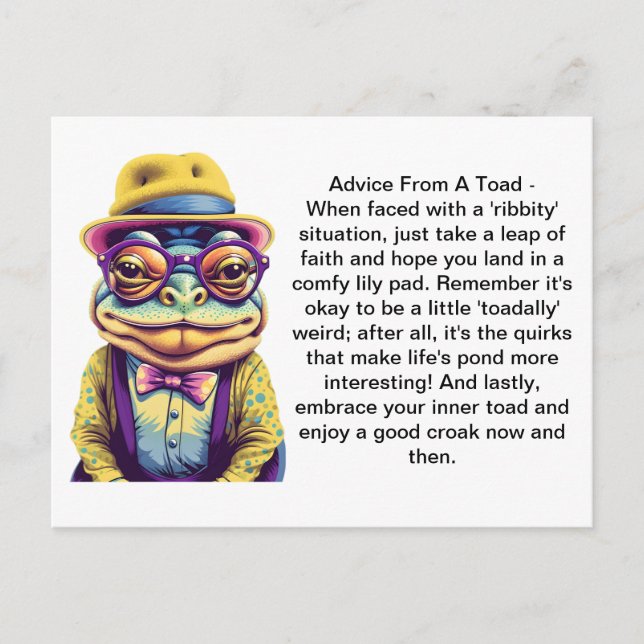 Funny Advisor from a Toad Postkarte (Vorderseite)