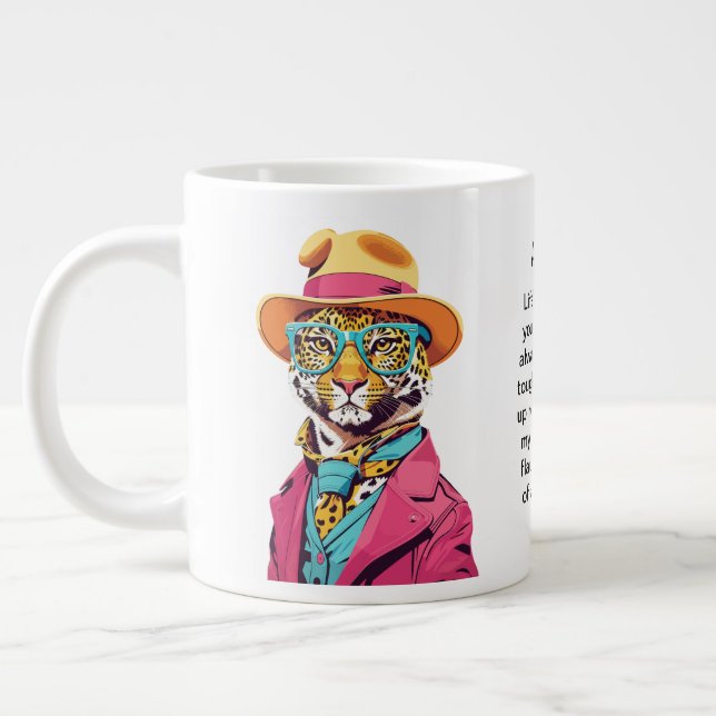 Funny Advisor von einem Leopard Jumbo-Tasse (Links)