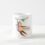 Funny Affe hält Ihren Text Kaffeetasse<br><div class="desc">Hübscher Affe,  der mit einem Shild hängt,  wo man schreiben kann,  was immer man will.</div>