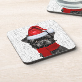 Funny Affenpinscher Dog Woof Word Art Holiday Getränkeuntersetzer