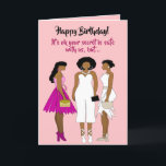 Funny African American Woman Birthday Card Dankeskarte<br><div class="desc">Auf dieser lustigen Geburtstagskarte sind drei afroamerikanische Frauen mit Abend zu sehen. Holen Sie sich diese humorvolle Karte für ein Familienmitglied,  Freund,  Mitarbeiter oder Mitarbeiter. Versenden Sie eine trendige Geburtstagskarte mit viel Persönlichkeit.</div>