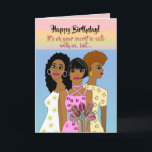 Funny African American Woman Birthday Card Dankeskarte<br><div class="desc">Auf dieser lustigen Geburtstagskarte sind drei afrikanisch-amerikanische Frauen mit Kleider zu sehen. Holen Sie sich diese humorvolle Karte für ein Familienmitglied,  Freund,  Mitarbeiter oder Mitarbeiter. Versenden Sie eine trendige Geburtstagskarte mit viel Persönlichkeit.</div>