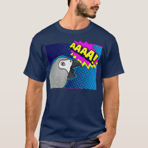 Funny African Gray Comic schreiend Parrot Birb T-Shirt