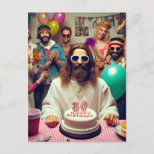 Funny AI art Happy Birthday Jesus Postkarte