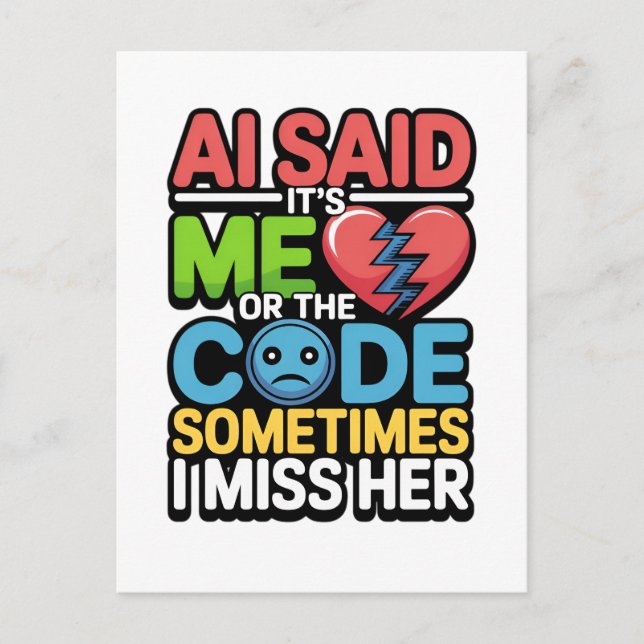 Funny AI Coding Quote - Programmierer-Spaß Postkarte (Vorderseite)