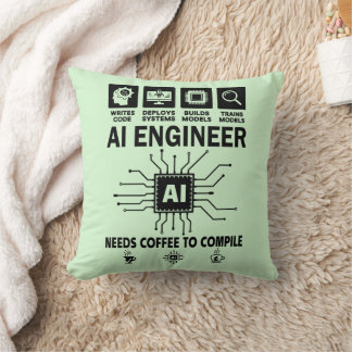 Funny AI Engineer Coding Programmer Developer Tech Kissen