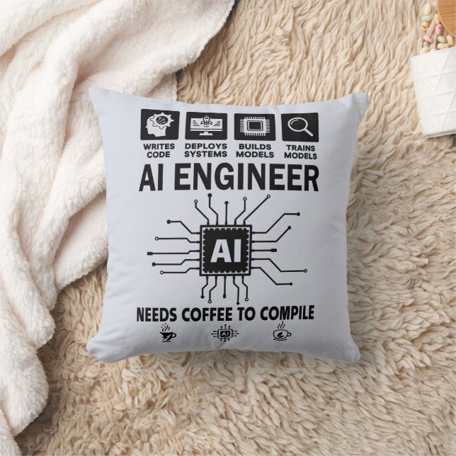 Funny AI Engineer Coding Programmer Developer Tech Kissen (Decke)
